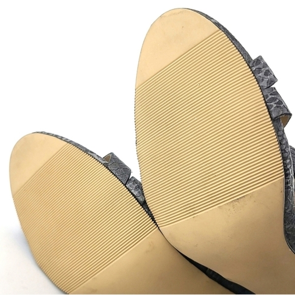 SEARS Tara Grey Snake Print Lace Up Sandals Chunky Heel Size 7 - Picture 11 of 15